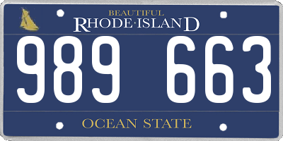 RI license plate 989663