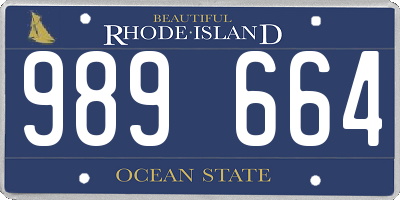 RI license plate 989664