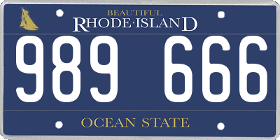 RI license plate 989666