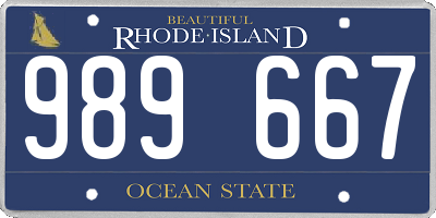 RI license plate 989667