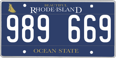 RI license plate 989669