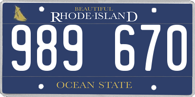RI license plate 989670