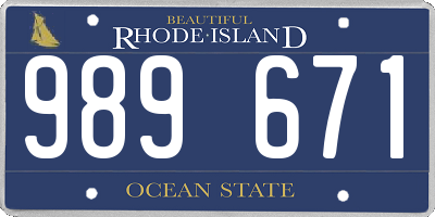 RI license plate 989671