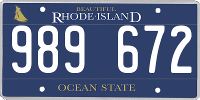 RI license plate 989672