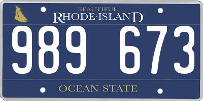 RI license plate 989673