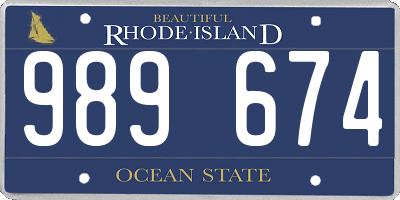 RI license plate 989674