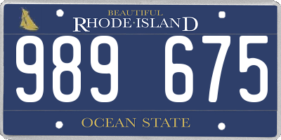 RI license plate 989675