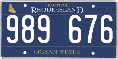 RI license plate 989676