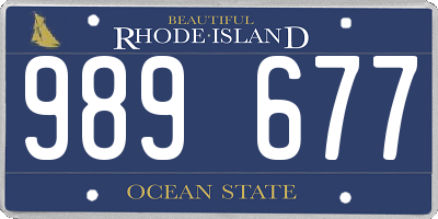 RI license plate 989677