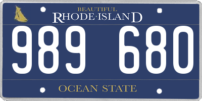 RI license plate 989680