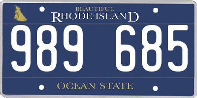 RI license plate 989685