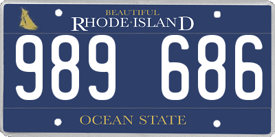 RI license plate 989686