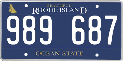 RI license plate 989687