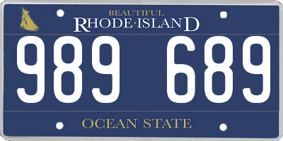 RI license plate 989689