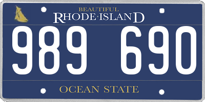 RI license plate 989690