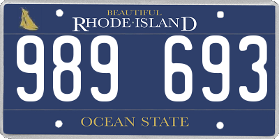 RI license plate 989693