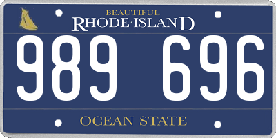 RI license plate 989696