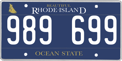 RI license plate 989699