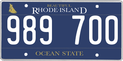 RI license plate 989700