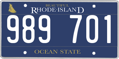 RI license plate 989701