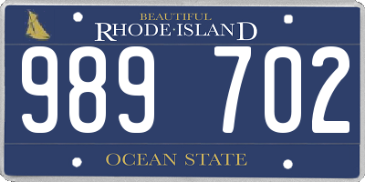 RI license plate 989702