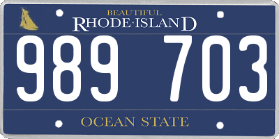 RI license plate 989703