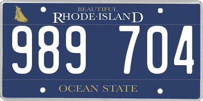 RI license plate 989704