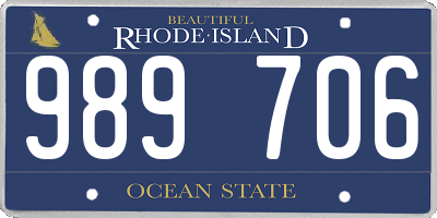 RI license plate 989706