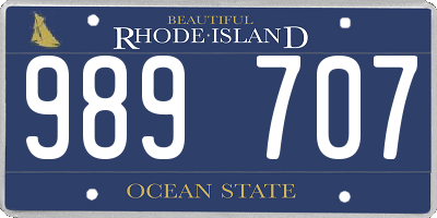 RI license plate 989707