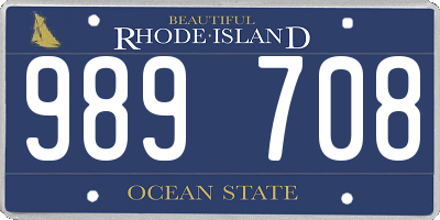 RI license plate 989708