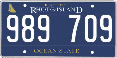 RI license plate 989709