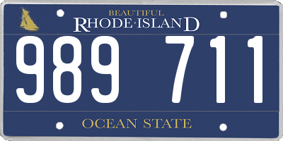 RI license plate 989711