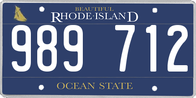 RI license plate 989712