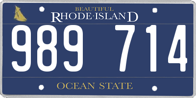 RI license plate 989714