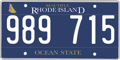 RI license plate 989715