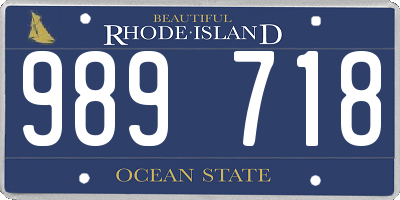 RI license plate 989718