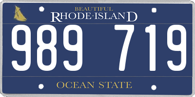 RI license plate 989719