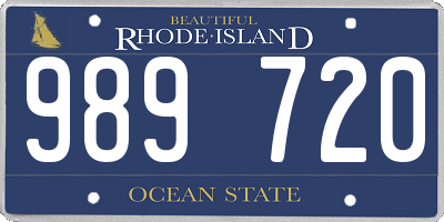 RI license plate 989720