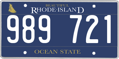 RI license plate 989721