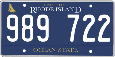 RI license plate 989722