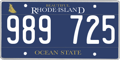 RI license plate 989725