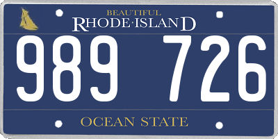 RI license plate 989726