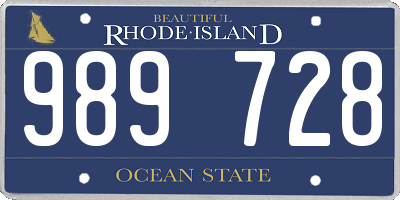 RI license plate 989728