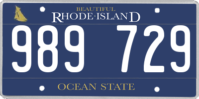 RI license plate 989729