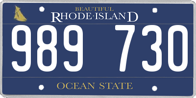 RI license plate 989730