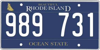 RI license plate 989731