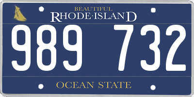 RI license plate 989732