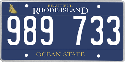 RI license plate 989733