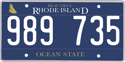 RI license plate 989735