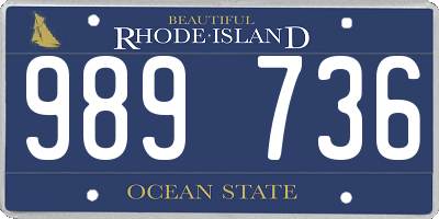 RI license plate 989736